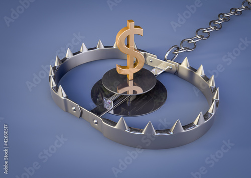 Illustration: Bear trap with dollar Bear trap with dollar