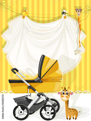 Vector: baby shower yellow card baby shower yellow card
