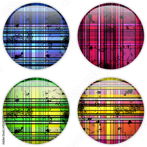 Vector: Glass Circle Button Colorful Stripes Glass Circle Button Colorful Stripes