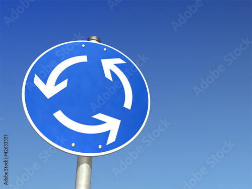 Foto: Schild Kreisverkehr Schild Kreisverkehr