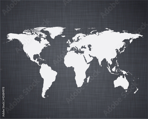 Vector: White world map. White world map.