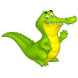 Vector: Vector cartoon happy fun crocodile character Vector cartoon happy fun crocodile character