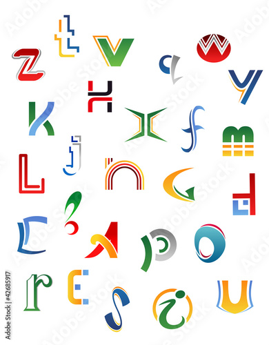 Vector: Set of symbols, letters and icons Set of symbols, letters and icons