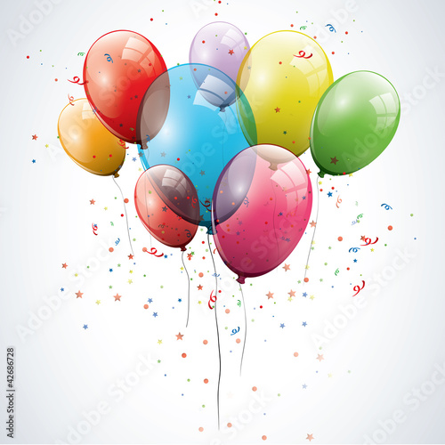 Vektor: Transparent birthday balloons Transparent birthday balloons