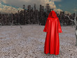 Traveler before the destroyed city