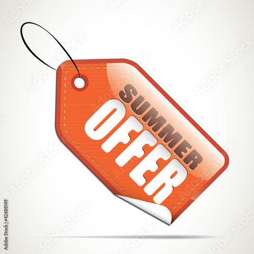 Vector: Summer offer - glossy tag Summer offer - glossy tag