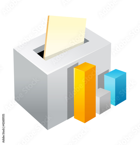 Vector: vote box and bar graph vote box and bar graph