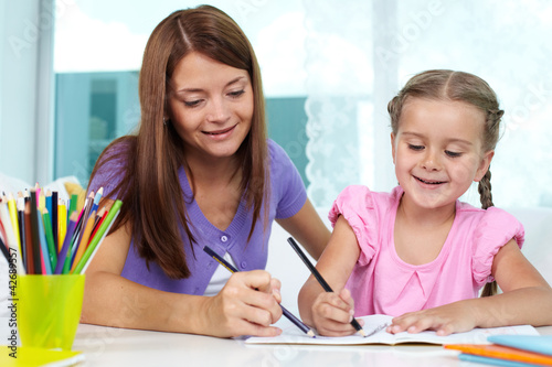 Photo: Drawing with mom Drawing with mom