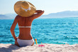 Foto: woman resting on the beach woman resting on the beach