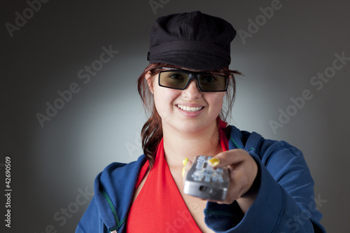 Photo: Girl with remote control Girl with remote control