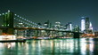 Manhattan skyline and Brooklyn bridge. Time lapse and loopable