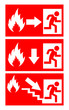 Vector fire safety signs