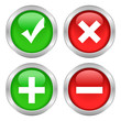Permission buttons set, vector illustration