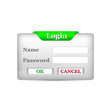 login button with green sign