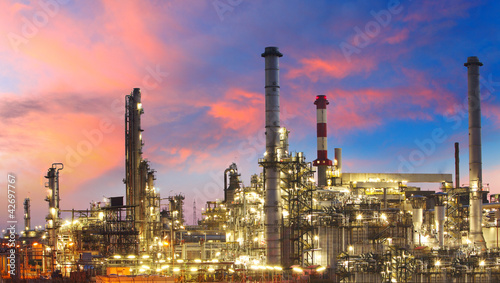Photo: Oil refinery at twilight Oil refinery at twilight