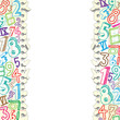 Background made of papers with colorful numbers