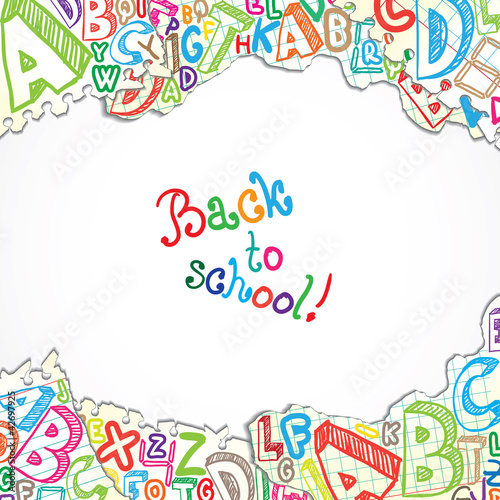 Vector: Background made of papers with colorful letters Background made of papers with colorful letters