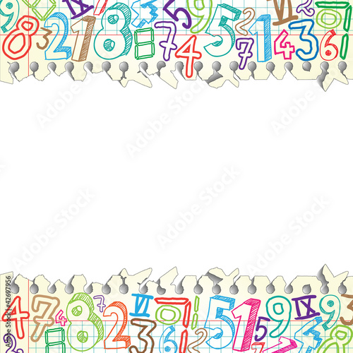 Vector: Background made of papers with colorful numbers Background made of papers with colorful numbers