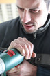 Man using an electric wheel