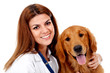 Photo: Female vet with a dog Female vet with a dog