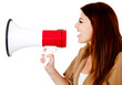 Woman with a megaphone
