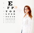 Friendly female optician