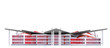 The facade of modern public buildings on a white background