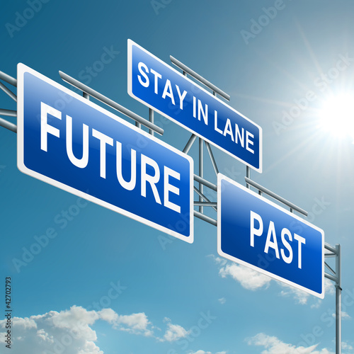 Photo: Past or future concept. Past or future concept.