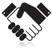 Handshake glossy black icon