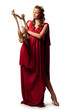 girl in a red tunic