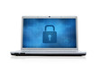 Photo: Internet security lock at the computer monitor Internet security lock at the computer monitor