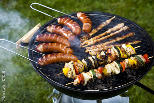 Photo: Barbecue a hot summer evening, Grilling Barbecue a hot summer evening, Grilling