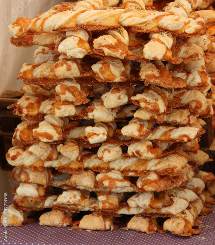 Photo: A Stack of Freshly Made Cheese Straws. A Stack of Freshly Made Cheese Straws.
