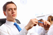 Young businessmen working in the office