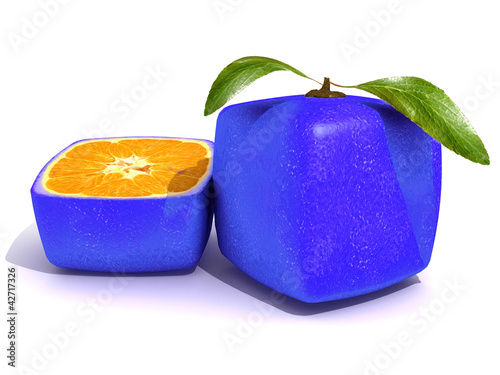 Illustration: Sliced blue citric fruit Sliced blue citric fruit