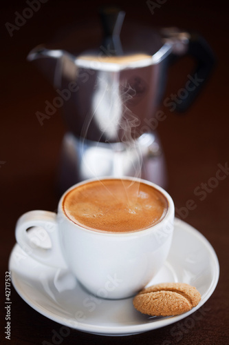 Photo: Cup of hot coffee Cup of hot coffee