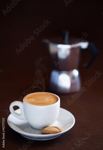 Photo: Cup of hot coffee Cup of hot coffee