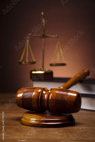 Photo: Law theme, mallet of judge, wooden gavel Law theme, mallet of judge, wooden gavel