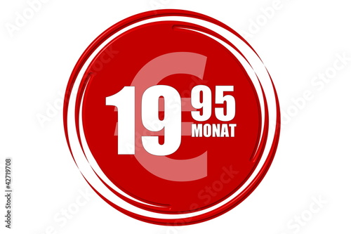 Illustration: Preis 19,95 rot Preis 19,95 rot