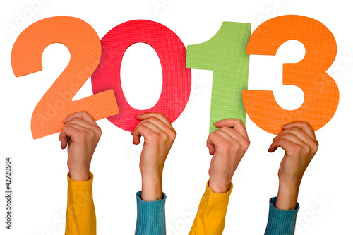 Photo: hands with numbers shows year 2013 hands with numbers shows year 2013