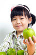 Child with green apple