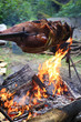 Schweineschulter am Spieß