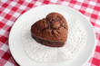 Moelleux au chocolat en forme de coeur