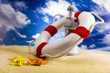 Foto: Life buoy on the beach Life buoy on the beach