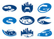 Car. Abstract element set of sign templates