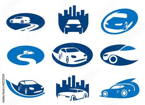 Vector: Car. Abstract element set of sign templates Car. Abstract element set of sign templates