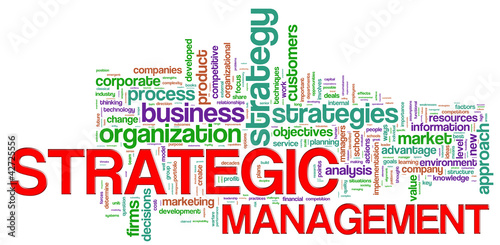 Illustration: Strategic management word tags Strategic management word tags