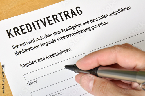 Photo: Kreditvertrag Kreditvertrag