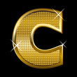 Vector: Golden font type letter C Golden font type letter C