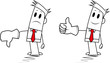 Square guy-Thumbs down and up